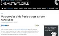 [Chemistry World] Macrocycles slide freely across carbon nanotubes